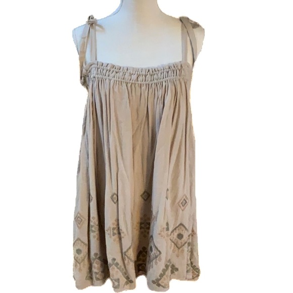 NWT Free People Boho Tunic Dress Taupe Comb. M - Picture 2 of 7